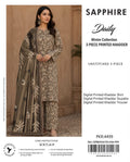 Printed Khaddar 3-Piece Suit SAPPHIRE