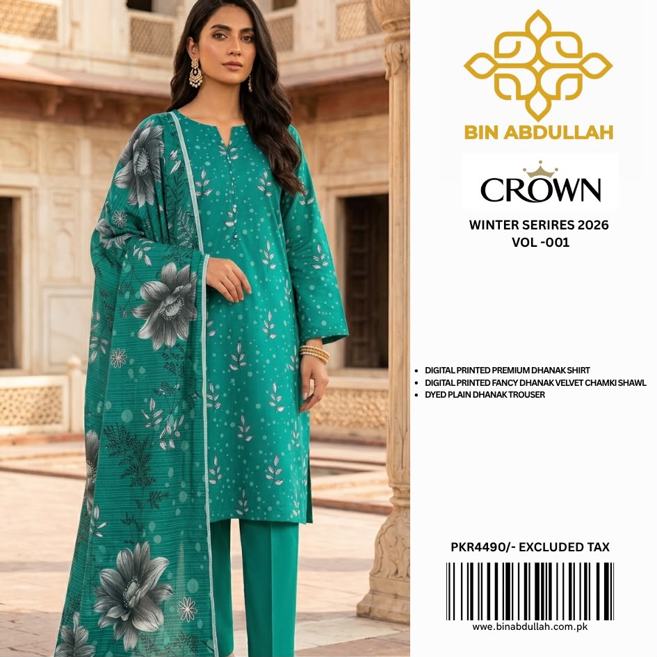 Fancy Printed  Premium Dhanak 3 Piece Unstitched Suit |  🌸