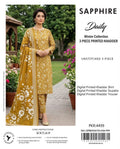 Printed Khaddar 3-Piece Suit SAPPHIRE