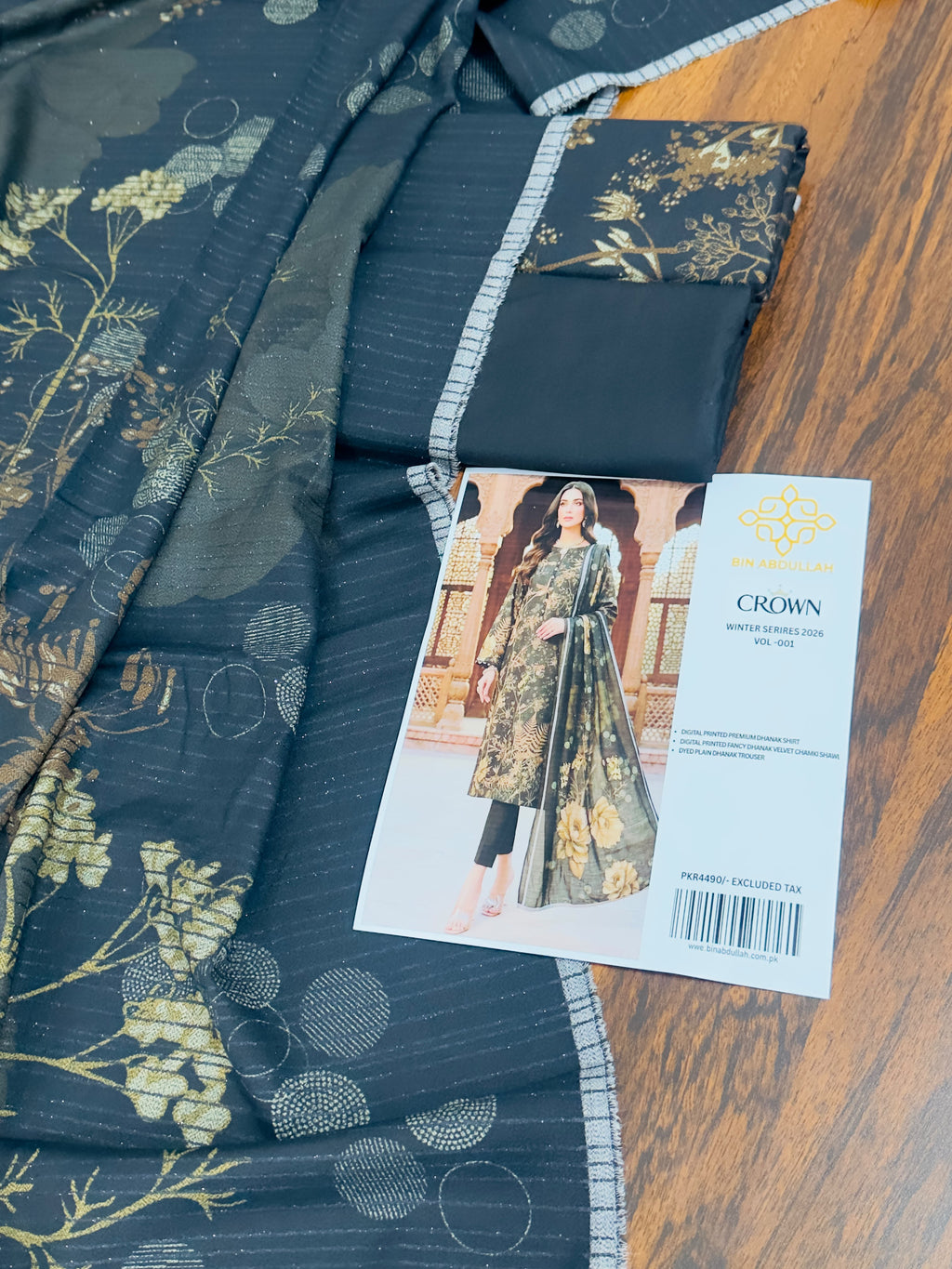 Fancy Printed  Premium Dhanak 3 Piece Unstitched Suit |  🌸
