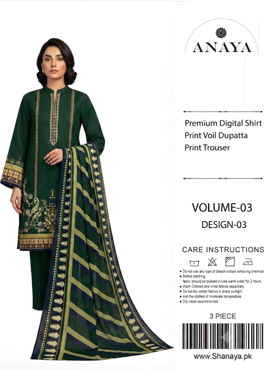 3-pc Originall Lawn Suit by Anaya
