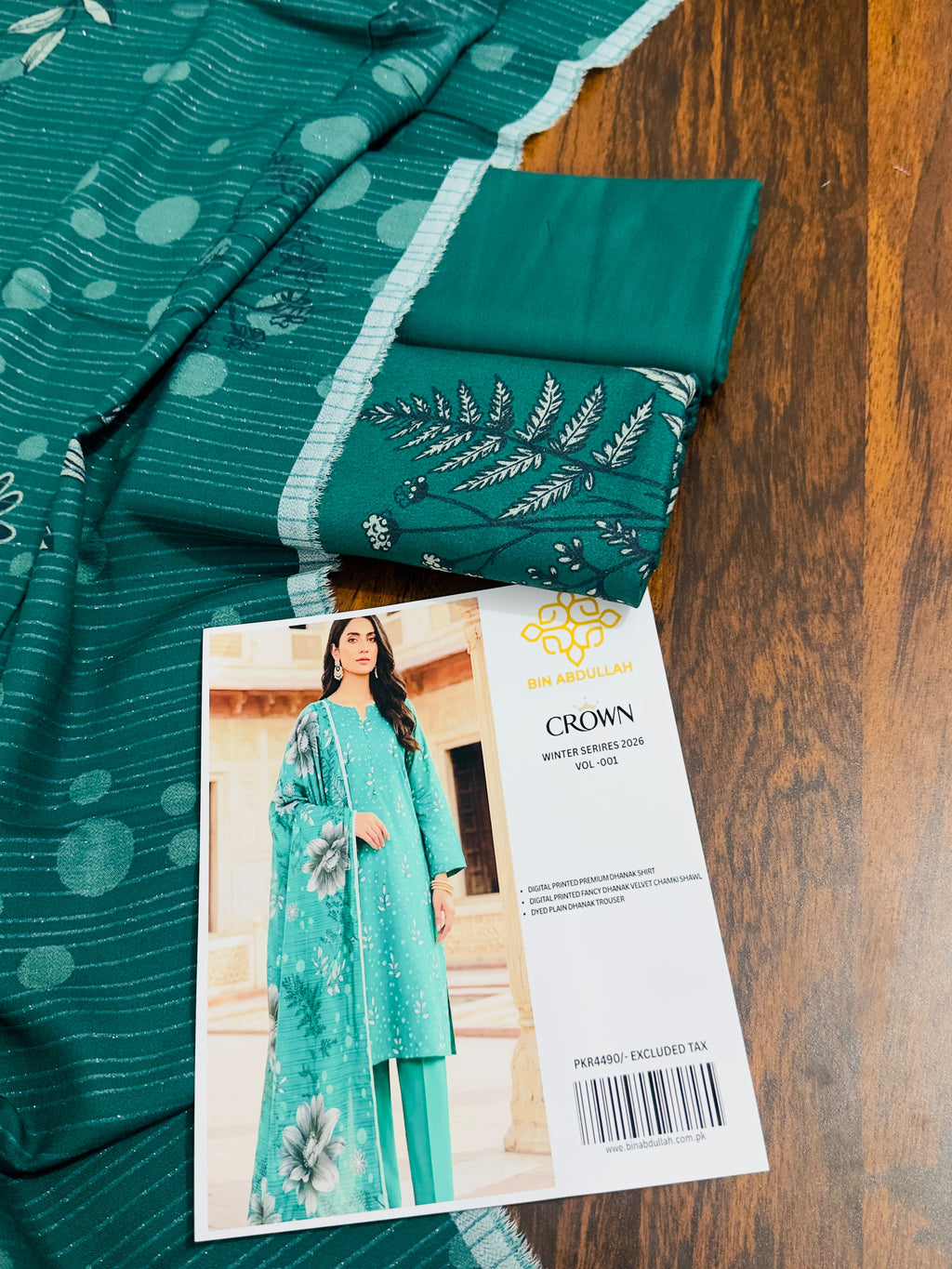 Fancy Printed  Premium Dhanak 3 Piece Unstitched Suit |  🌸