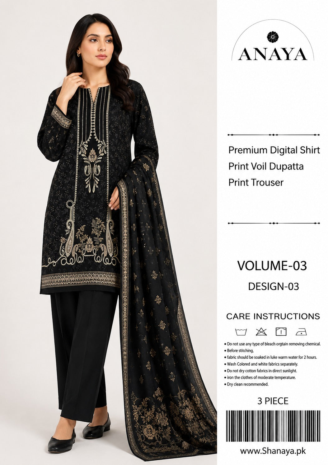 3-pc Originall Lawn Suit by Anaya