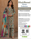 Stylish 3 Piece Khaddar Suit | Printed Shirt, Trouser & Khaddar Dupatta 🌸