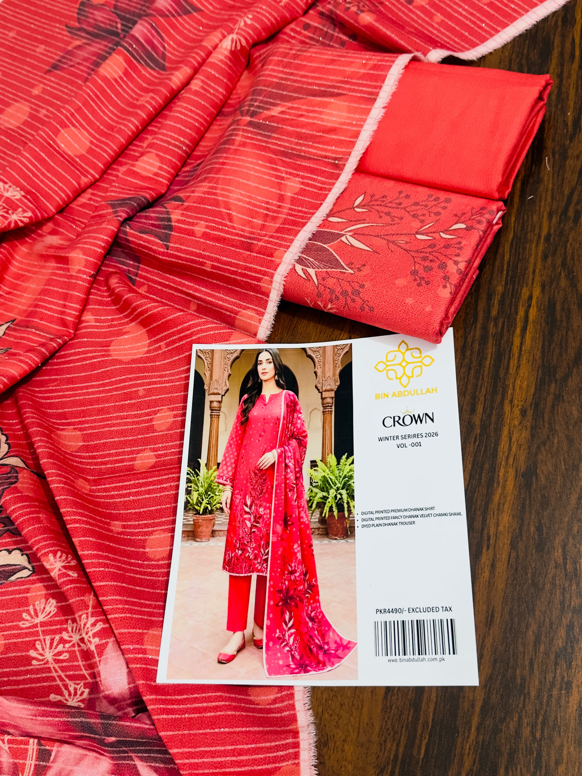 Fancy Printed  Premium Dhanak 3 Piece Unstitched Suit |  🌸