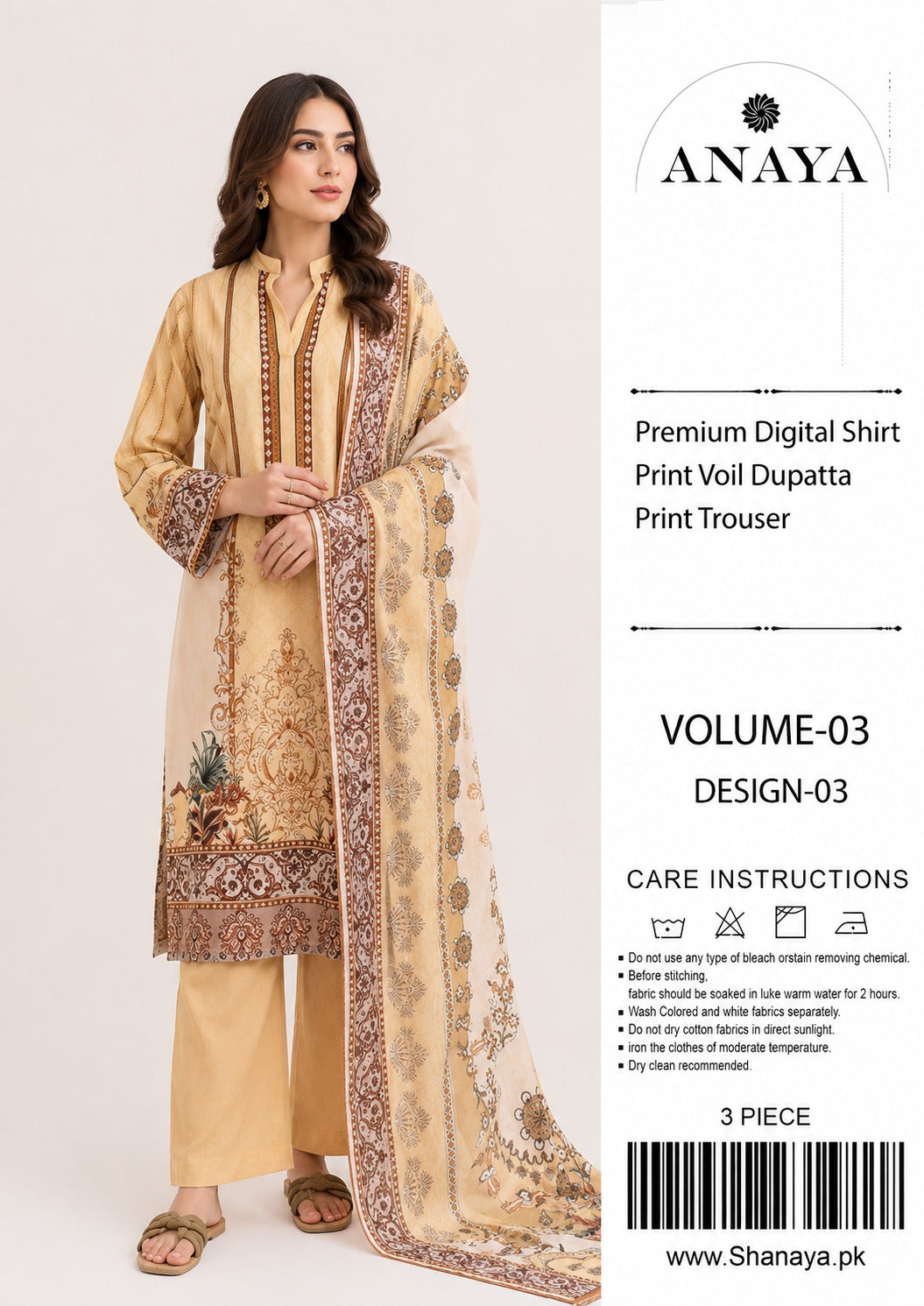 3-pc Originall Lawn Suit by Anaya