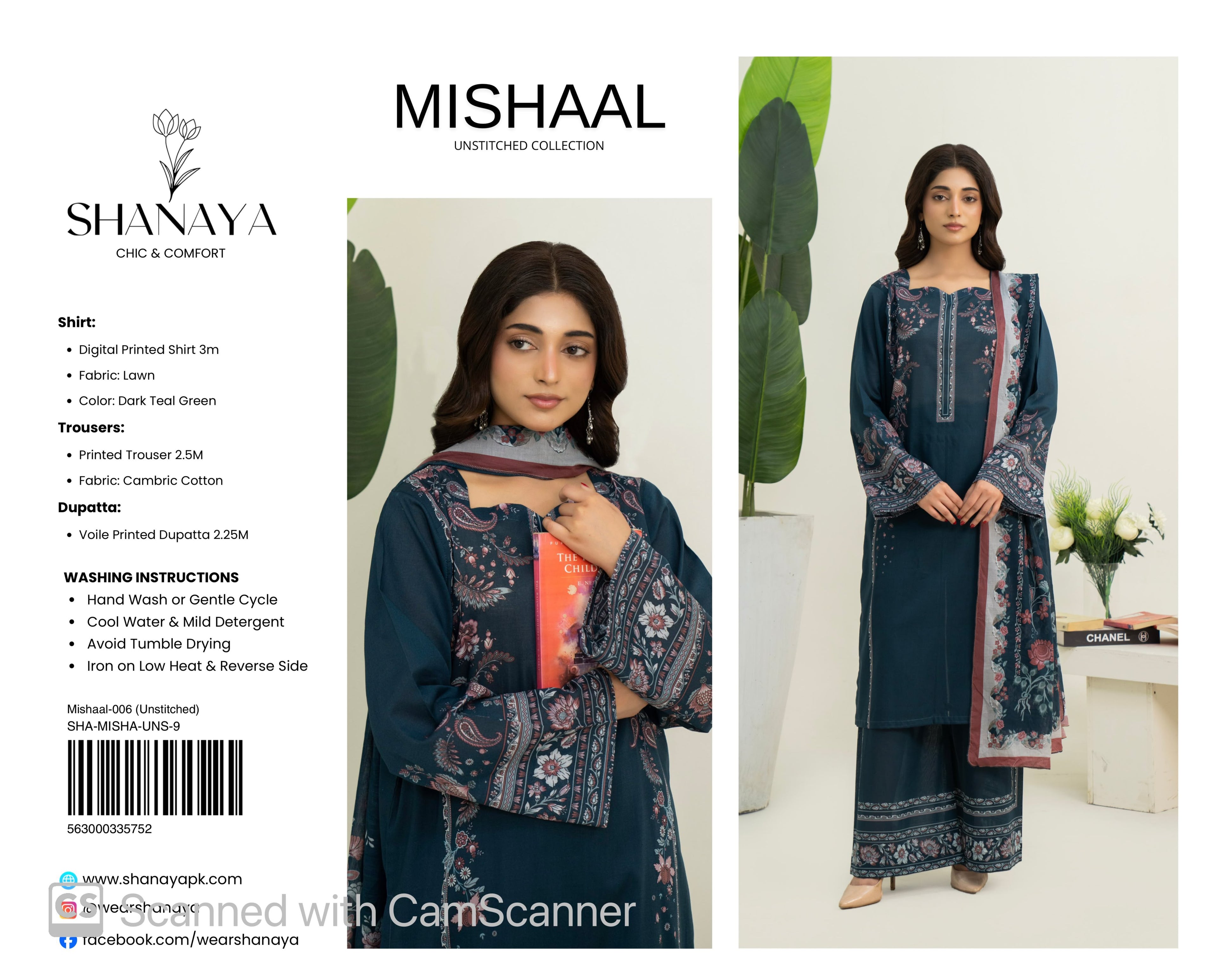 3-pc Originall Lawn Suit by Shanaya