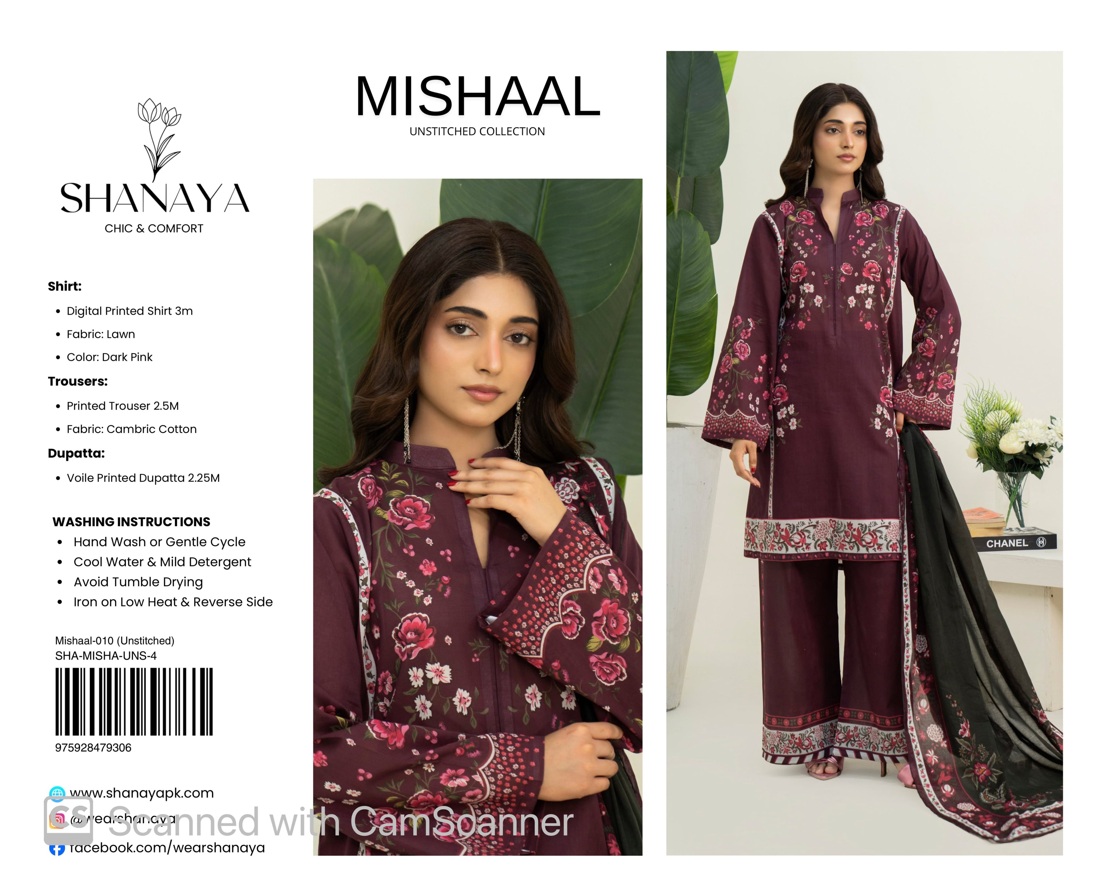 3-pc Originall Lawn Suit by Shanaya