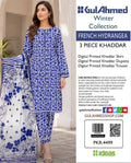 Stylish 3 Piece Khaddar Suit | Printed Shirt, Trouser & Khaddar Dupatta 🌸