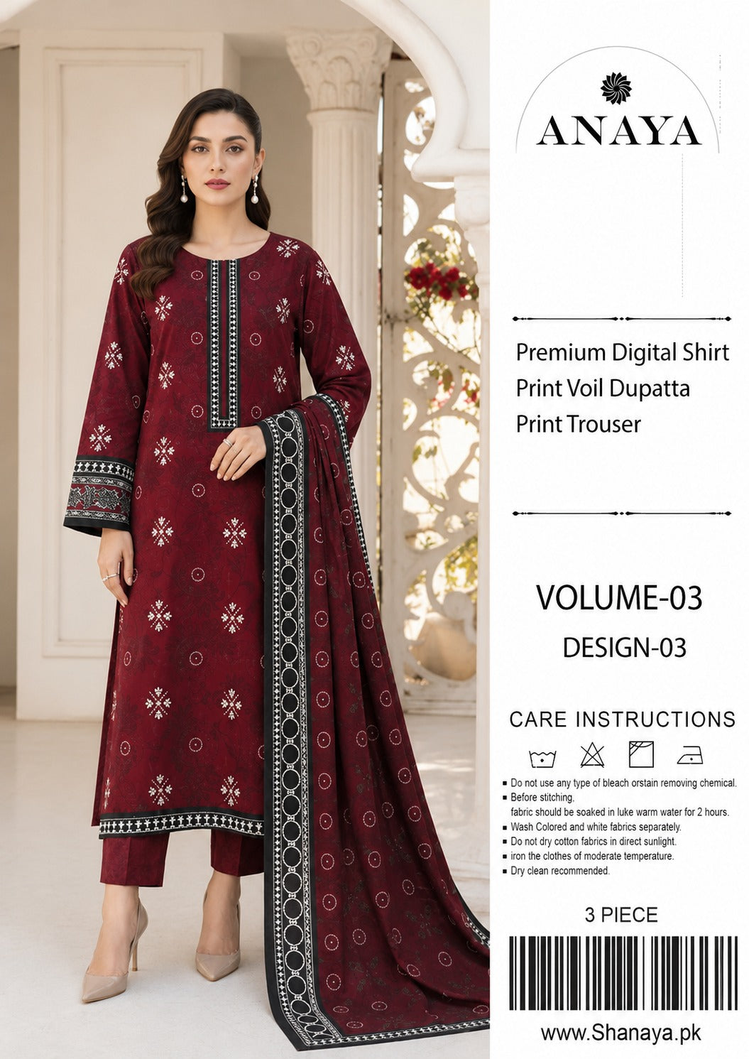 3-pc Originall Lawn Suit by Anaya