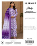 Printed Khaddar 3-Piece Suit SAPPHIRE