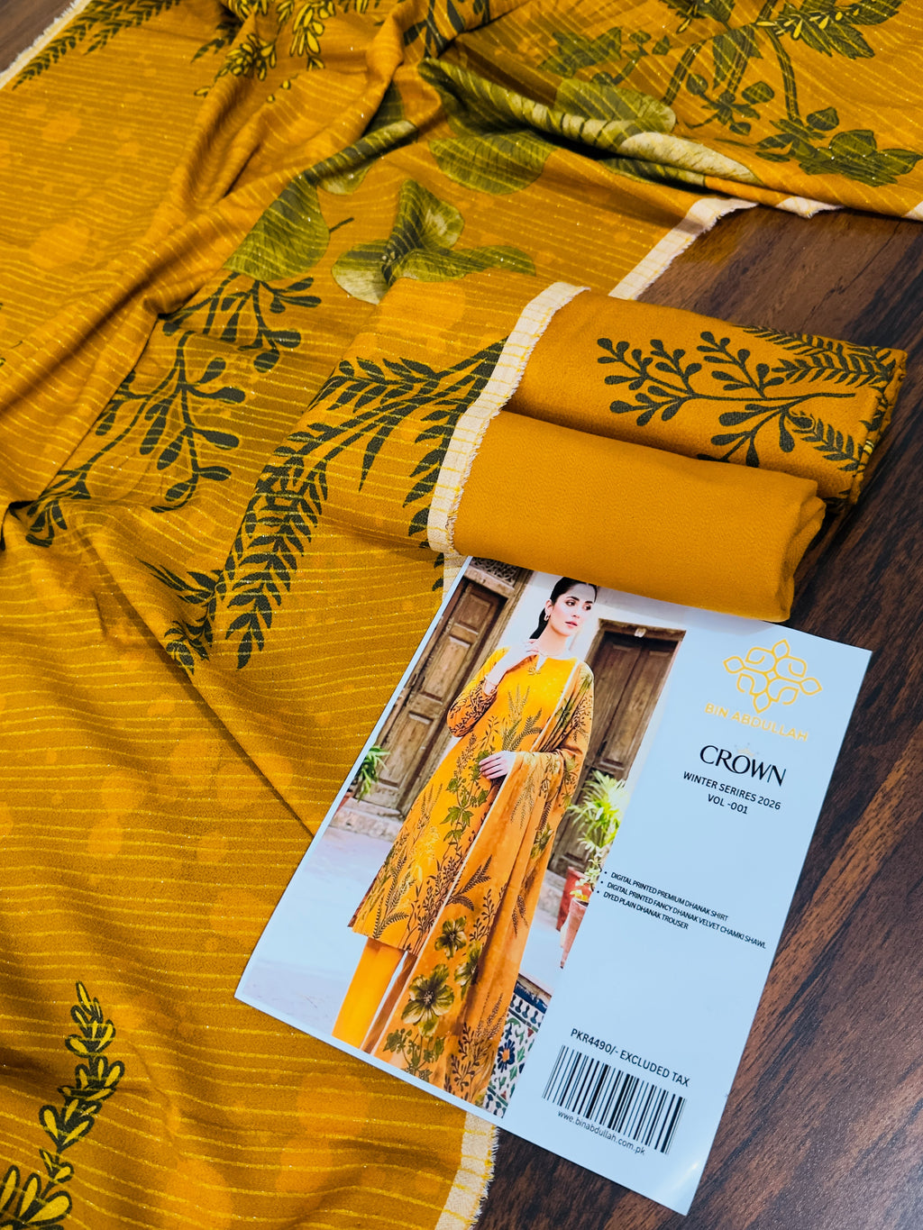 Fancy Printed  Premium Dhanak 3 Piece Unstitched Suit |  🌸