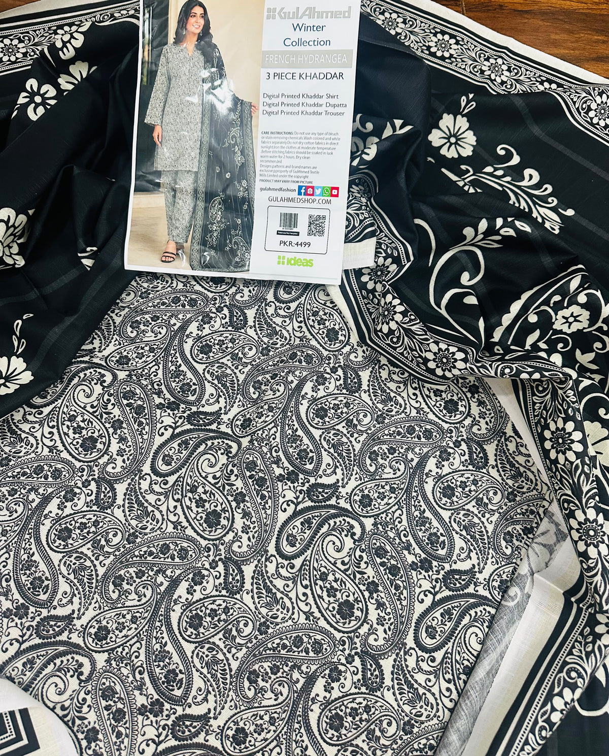 Stylish 3 Piece Khaddar Suit | Printed Shirt, Trouser & Khaddar Dupatta 🌸