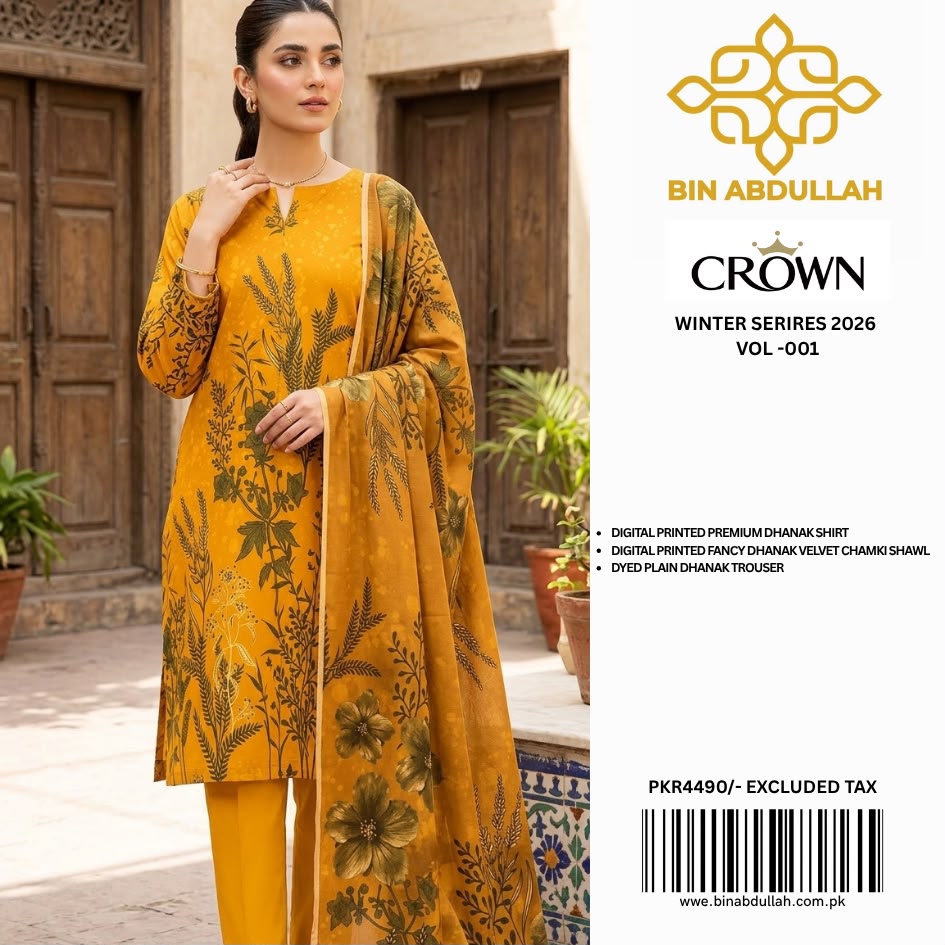 Fancy Printed  Premium Dhanak 3 Piece Unstitched Suit |  🌸