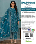 Stylish 3 Piece Khaddar Suit | Printed Shirt, Trouser & Khaddar Dupatta 🌸