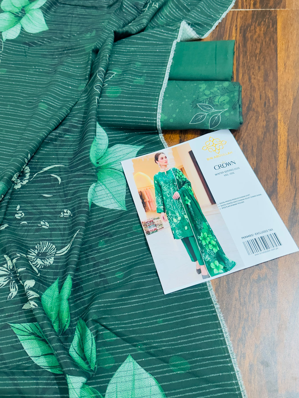 Fancy Printed  Premium Dhanak 3 Piece Unstitched Suit |  🌸