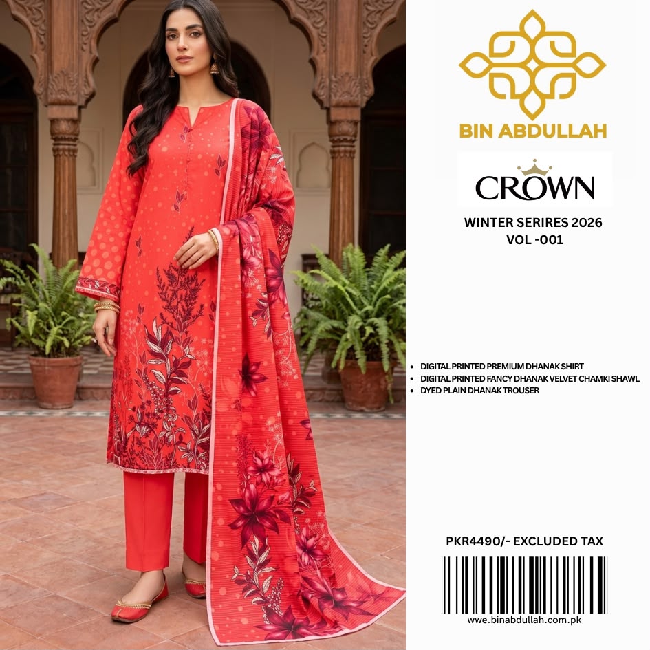 Fancy Printed  Premium Dhanak 3 Piece Unstitched Suit |  🌸