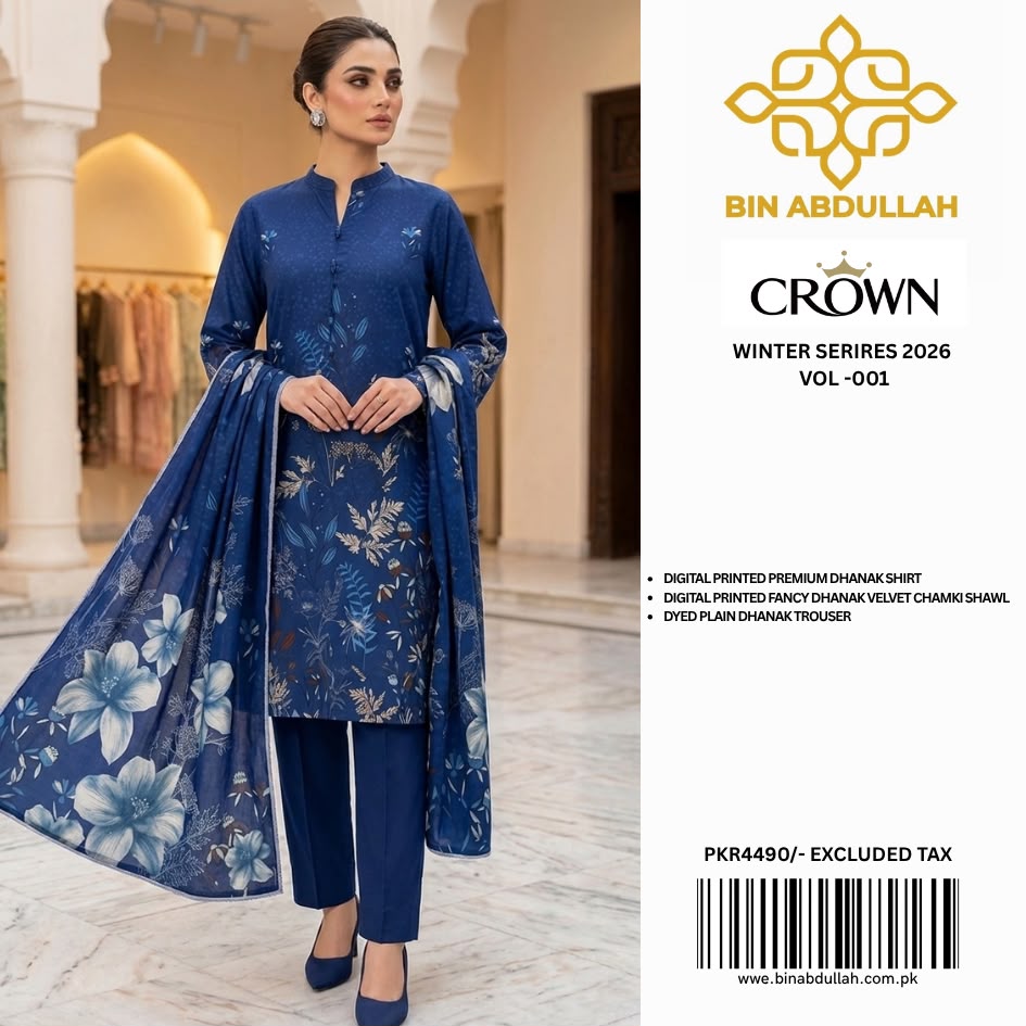 Fancy Printed  Premium Dhanak 3 Piece Unstitched Suit |  🌸