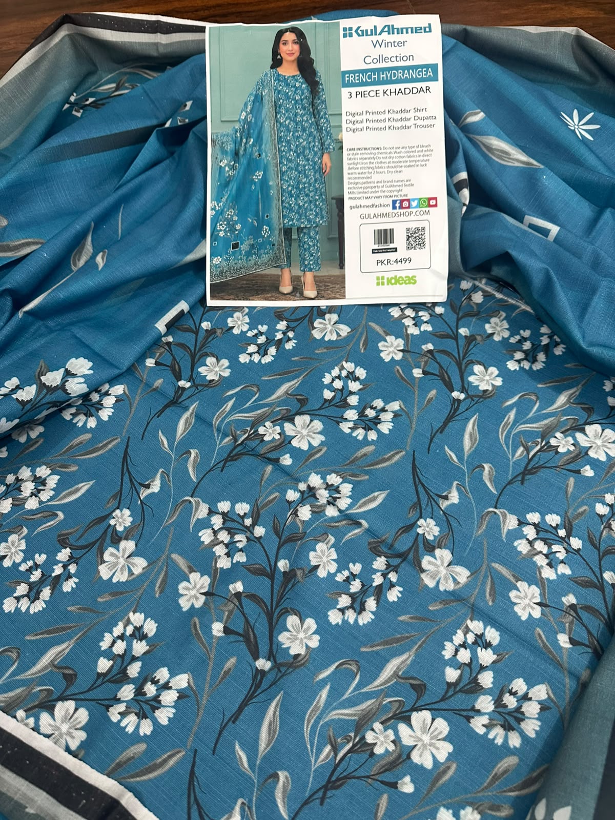 Stylish 3 Piece Khaddar Suit | Printed Shirt, Trouser & Khaddar Dupatta 🌸