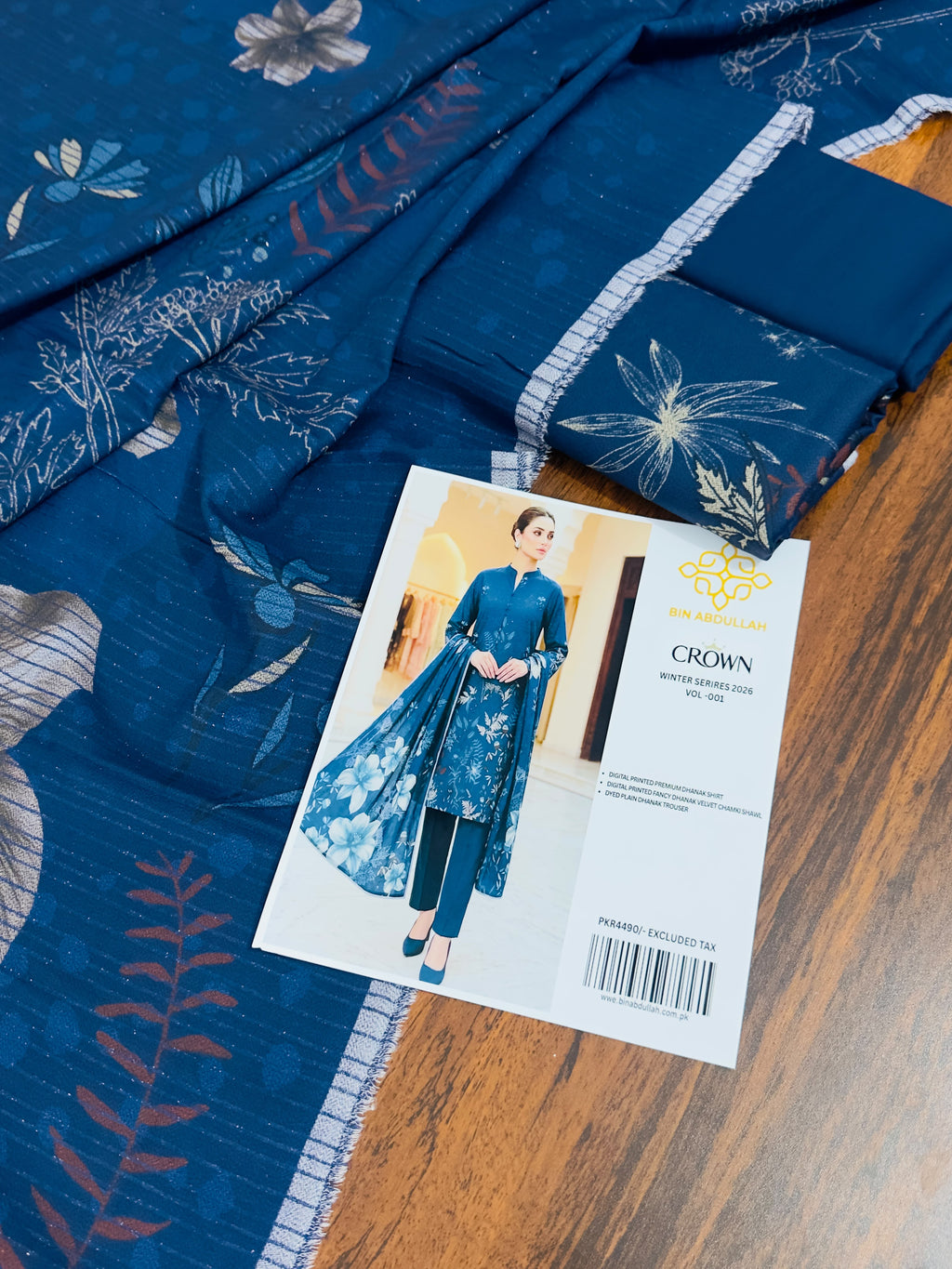 Fancy Printed  Premium Dhanak 3 Piece Unstitched Suit |  🌸