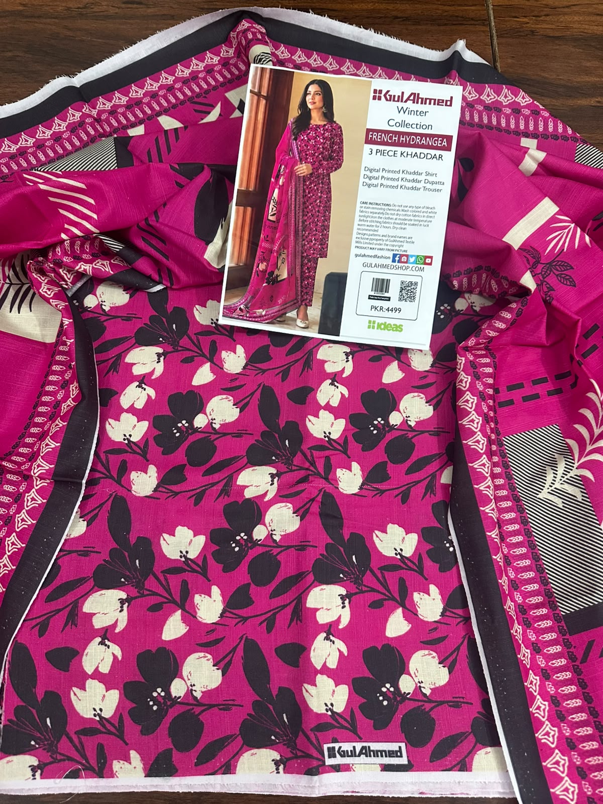 Stylish 3 Piece Khaddar Suit | Printed Shirt, Trouser & Khaddar Dupatta 🌸
