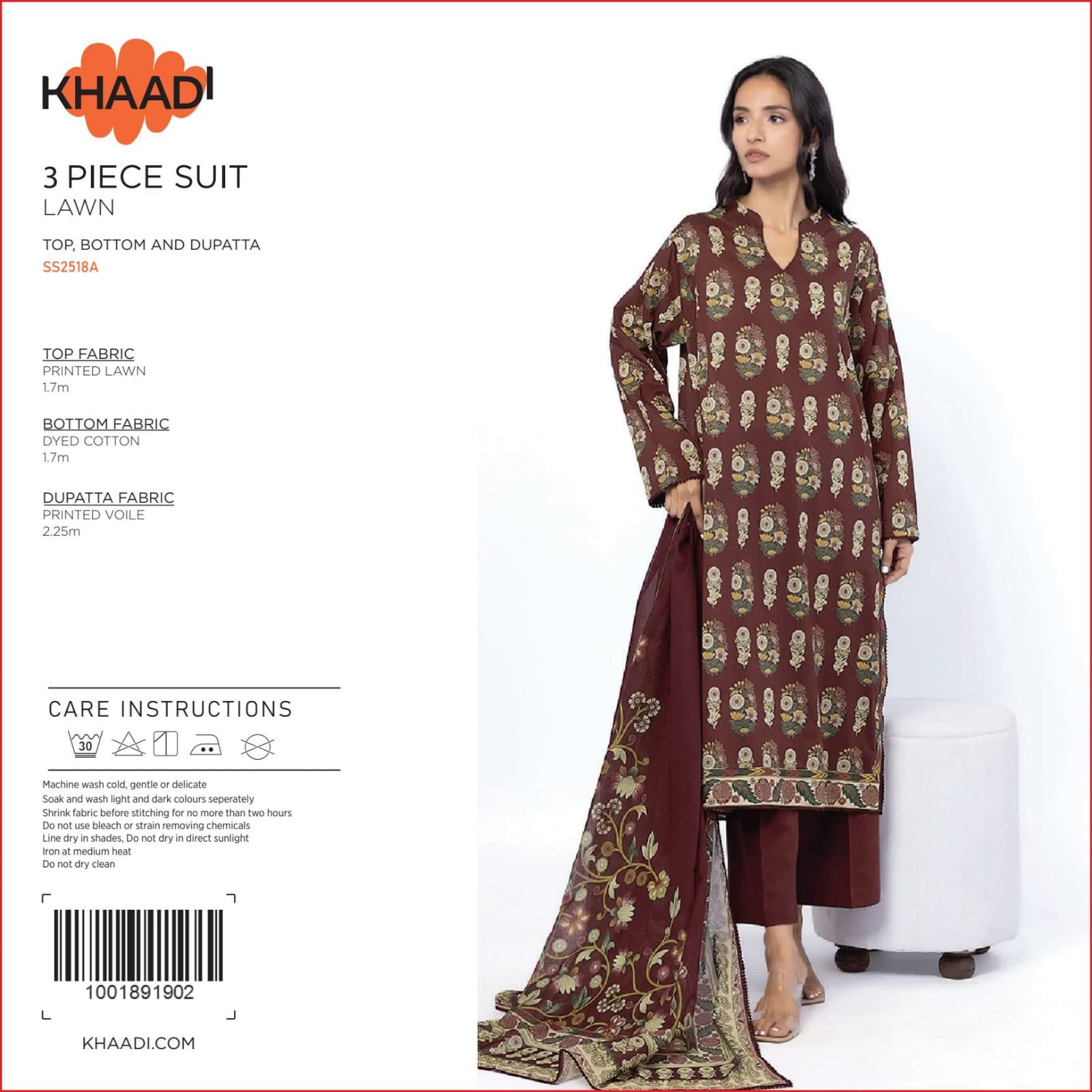 🌸 Khaadi 3-Piece Printed Lawn Suit 🌸