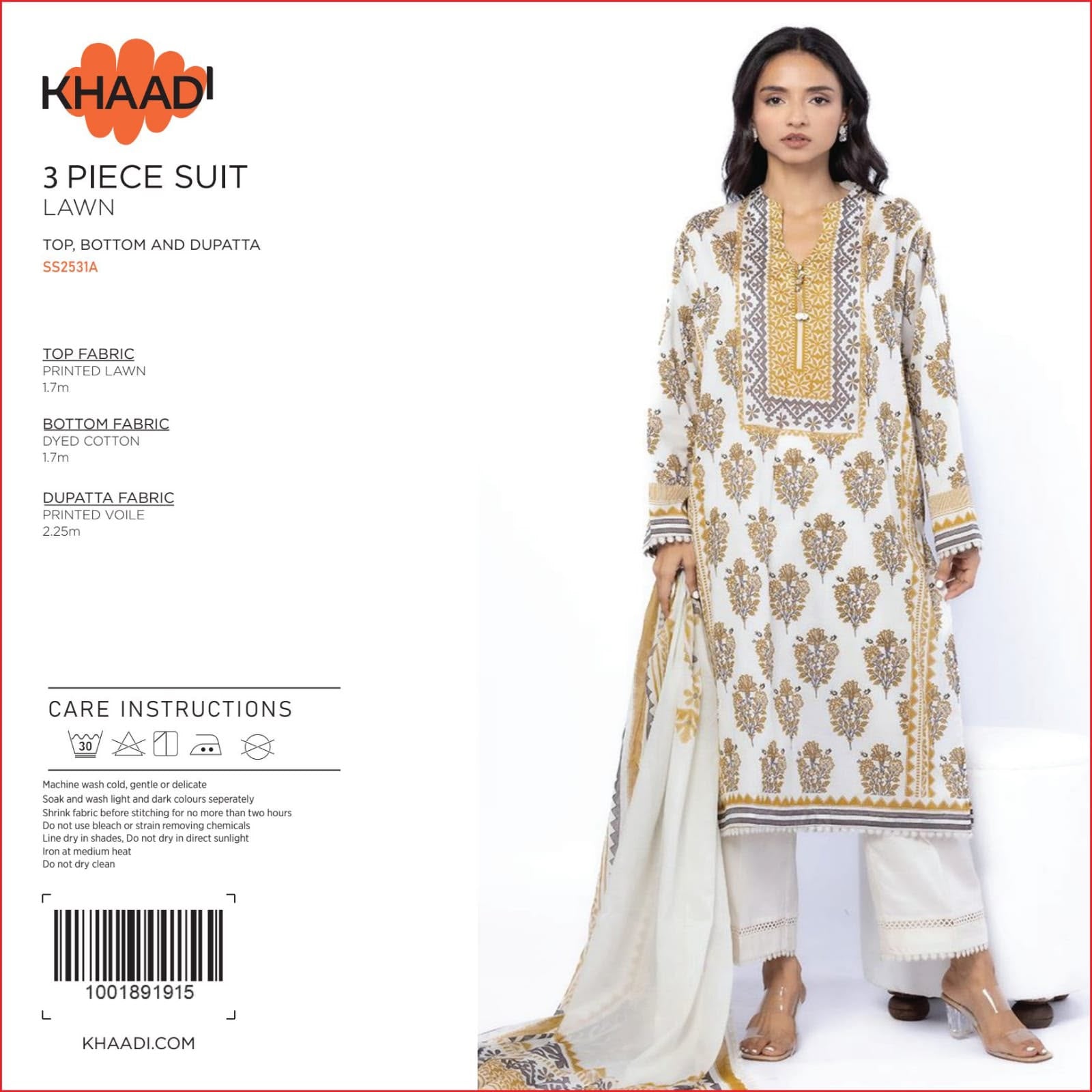 🌸 Khaadi 3-Piece Printed Lawn Suit 🌸